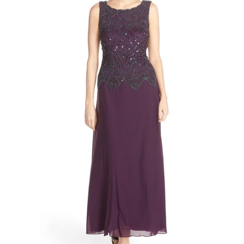 NEW Pissaro Nights Embellished Chiffon Gown